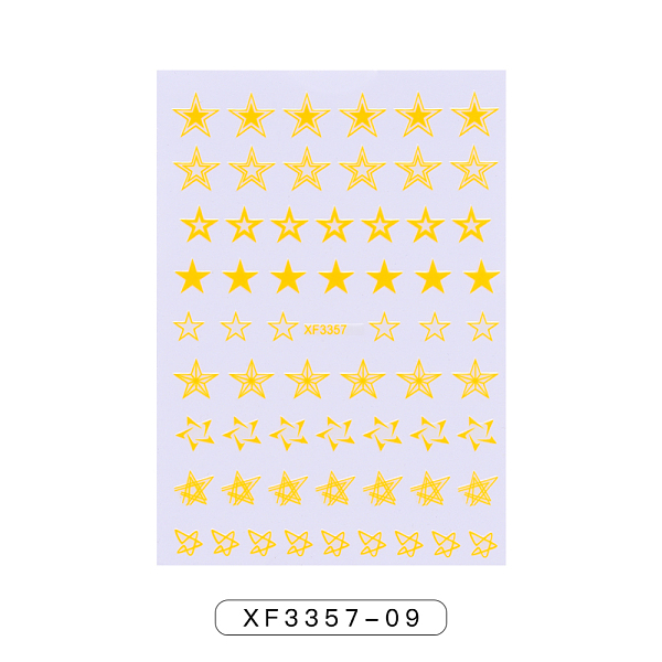 

PandaHall Nail Art Stickers, Self-adhesive, For Nail Tips Decorations, Yellow, 9.5x6.5cm Paper Star Yellow