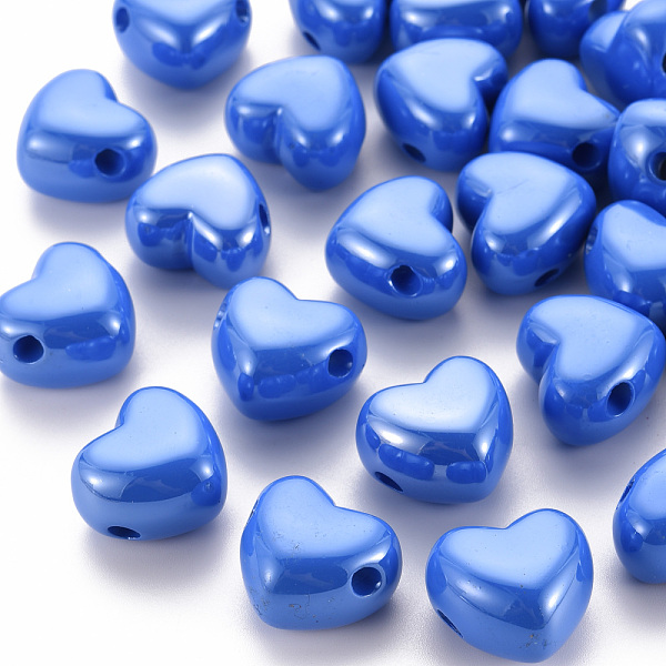 

PandaHall Opaque Acrylic European Beads, Large Hole Beads, Pearlized, Heart, Blue, 19.5x21.5x14.5mm, Hole: 4mm Acrylic Heart Blue
