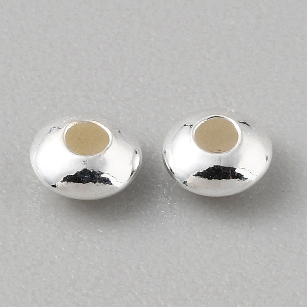 

PandaHall 925 Sterling Silver Spacer Beads, Rondelle, Silver, 4x2mm, Hole: 1.2mm Sterling Silver Rondelle
