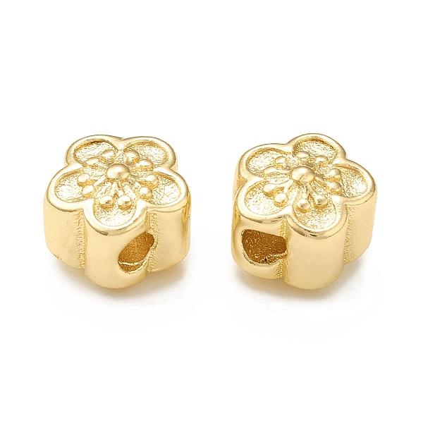 

PandaHall Brass Beads, Plum Bossom, Real 18K Gold Plated, 8x7.5x6mm, Hole: 2mm Brass Flower
