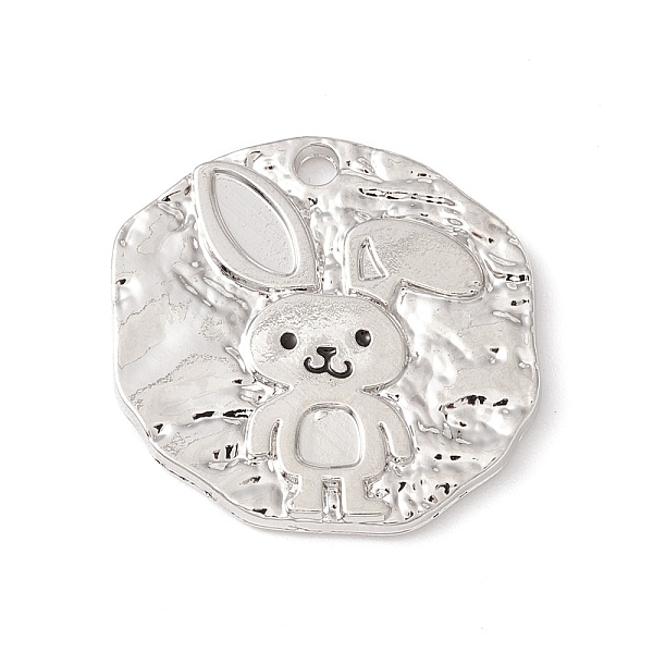 

PandaHall Alloy Pendants, Flat Round with Rabbit, Textured, Platinum, 19x20x2mm, Hole: 1.6mm Alloy Flat Round
