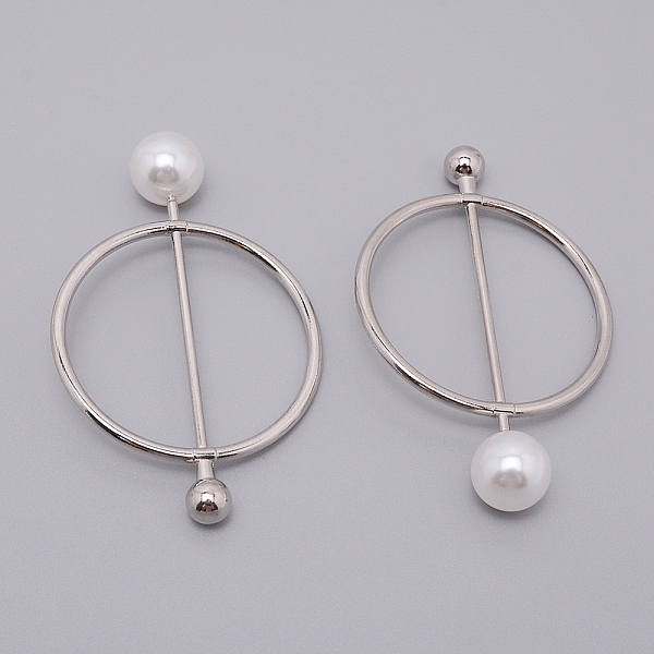 

PandaHall Alloy with ABS Buckles, Flat Round, Pacific Opal, 76x49x3mm, Hole: 43mm Alloy Flat Round