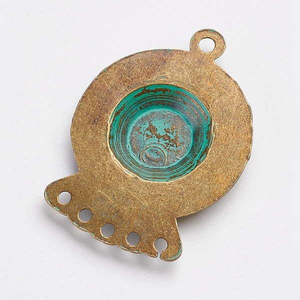 

PandaHall Tibetan Style Alloy Chandelier Components Links, Flat Round, Antique Bronze & Green Patina, 44x32x4mm, Hole: 2~3mm Alloy Flat...