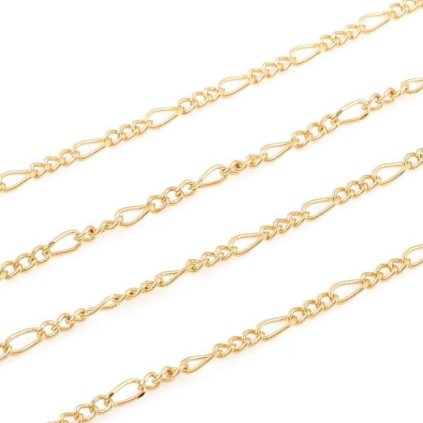 

PandaHall 3.28 Feet Brass Figaro Chain, Twisted Chain, Soldered, for Jewelry Making, Real 18K Gold Plated, Link: 2.4x1.8x0.9mm, 4.5x2x1mm...