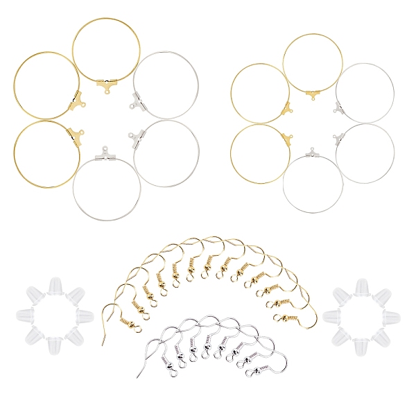 

PandaHall SUNNYCLUE DIY Dangle Earring, with Steel & Brass Wire Pendants, Brass Earring Hooks and Plastic Ear Nuts, Platinum & Golden...
