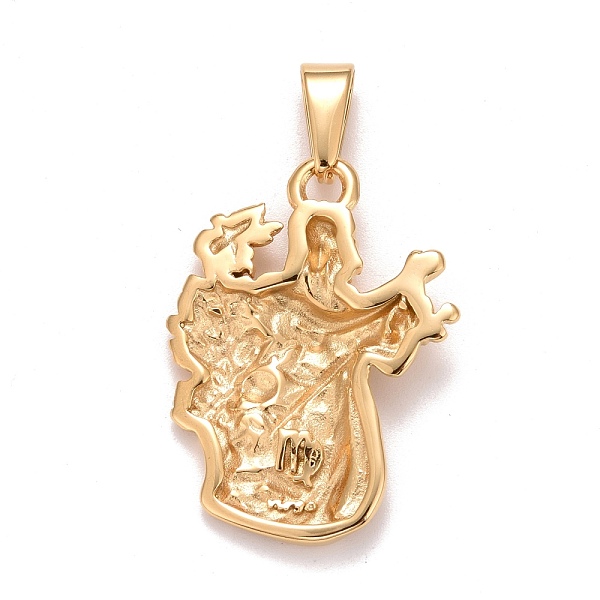 

PandaHall Ion Plating(IP) 304 Stainless Steel Pendants, Textured, Constellation/Zodiac Sign, Virgo, 35x26x3.4mm, Hole: 10x4.5mm 304...