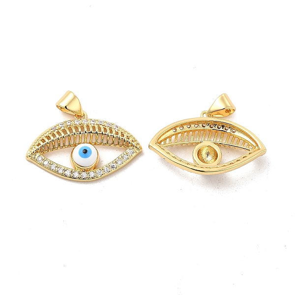 

PandaHall Brass Micro Pave Cubic Zirconia Pendants, with Enamel, Evil Eye Charm, Golden, White, 15.5x24x5.5mm, Hole: 5x3.5mm Brass+Cubic...