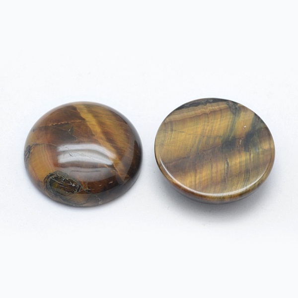 

PandaHall Natural Tiger Eye Cabochons, Half Round, 24.5~25x4~7mm Tiger Eye Half Round