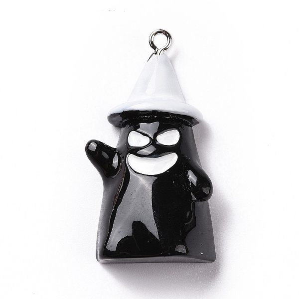 

PandaHall Halloween Opaque Resin Pendants, Ghost Charms, with Platinum Tone Iron Loops, Black, 36.5x25.5x12mm, Hole: 2mm Iron+Resin Ghost...