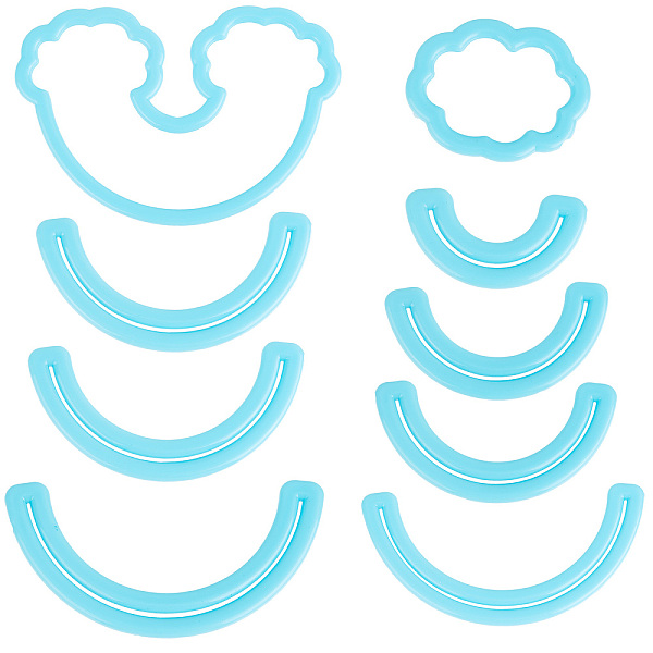 PandaHall SUNNYCLUE 9Pcs Clay Cutters Set Rainbow Cloud Cutter Polymer Clay Cutting Tools Cake Decorating Sugarcraft Blue Cutter Molds Clay...