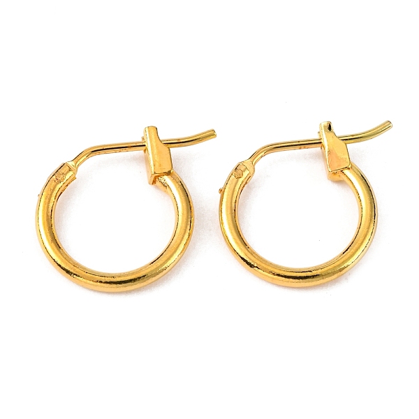 

PandaHall Brass Hoop Earrings, Golden, Nickel Free, 12x1.5mm Brass