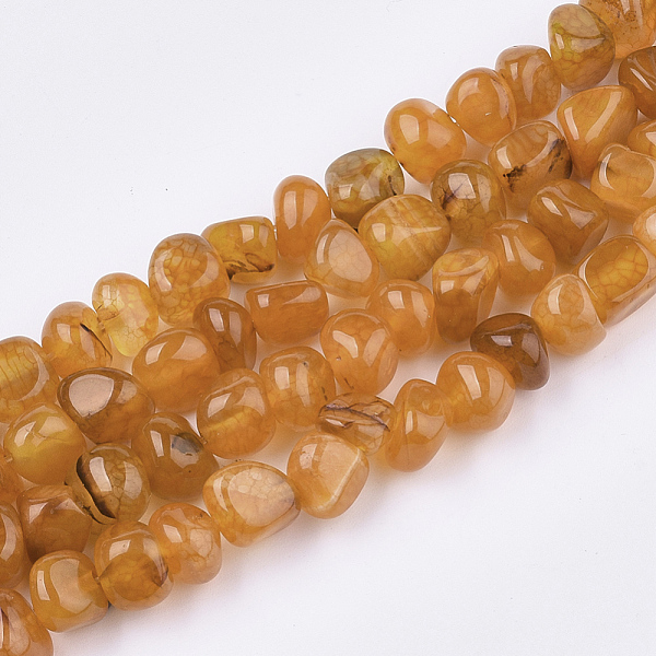 

PandaHall Natural Dragon Veins Agate Beads Strands, Tumbled Stone, Dyed, Chip, Orange, 7~9x6~9x6~10mm, Hole: 1.5mm, about 50pcs/strand, 14.5...