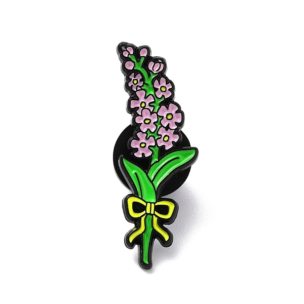 

PandaHall Flower Enamel Pins, Alloy Badges for Backpack Clothes, Electrophoresis Black, Lime, 31x11x1.4mm Alloy+Enamel Green