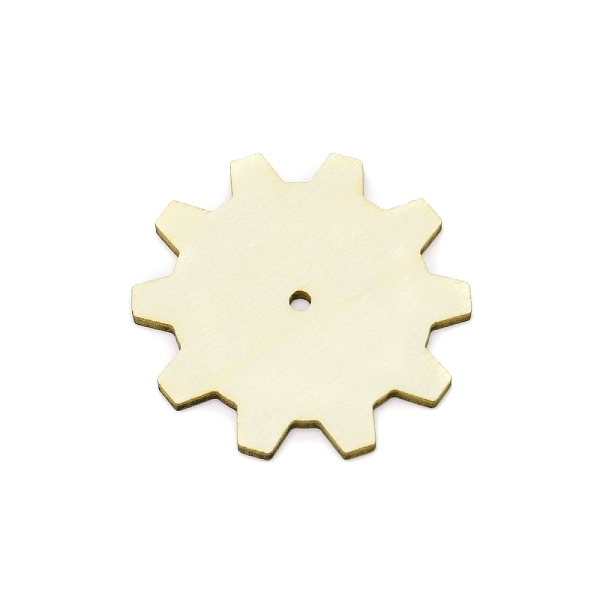 

PandaHall Gear Unfinish Wooden Pieces, for Crafts DIY Painting Supplies, Linen, 5.1x0.25cm, Hole: 3mm Wood Brown