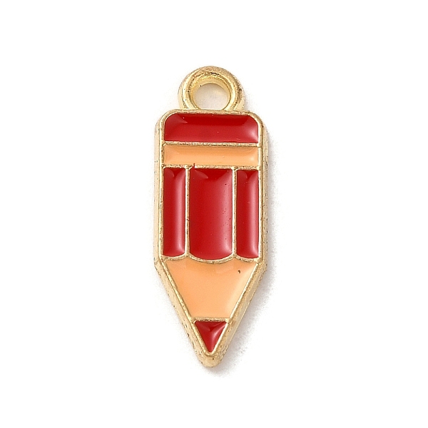 

PandaHall Alloy Enamel Pendants, Golden, Pencil Charm, Red, 18.5x6.5x1mm, Hole: 1.8mm Alloy+Enamel Pencil Red