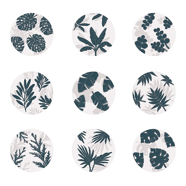 

PandaHall Porcelain Cup Mats, with Pattern, Cork Base, Round, Daily Supplies, Leaf Pattern, 103x7.5mm, Box Size: 11x11x11cm Porcelain Leaf..., Blue