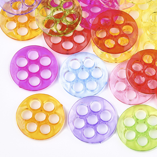 

PandaHall Transparent Acrylic Links, Flat Round, Mixed Color, 28x5mm, Hole: 6mm, about 450pcs/500g Acrylic Flat Round Multicolor