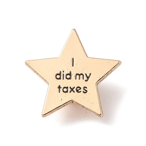 

PandaHall Enamel Pins, Alloy Brooches for Backpack Clothes, Star with Word, Golden, 24x25.5x1.5mm Alloy+Enamel Star Black