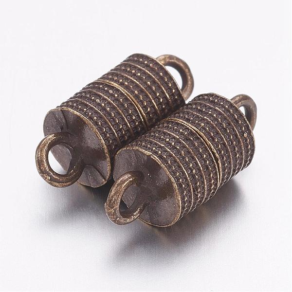 

PandaHall Tibetan Style Alloy Magnetic Clasps with Loops, Column, Antique Bronze, 19x8mm, Hole: 2.5mm Alloy Column