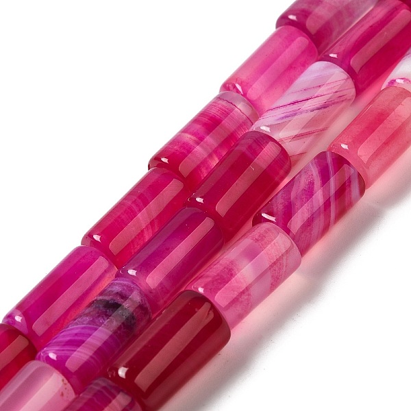 

PandaHall Natural Agate Beads Strands, Dyed & Heated, Column, Deep Pink, 8~8.5x14.5~16mm, Hole: 1.6mm, about 12pcs/strand, 7.20~7.48''...