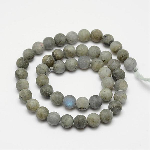 

PandaHall Natural Labradorite Frosted Bead Strands, Round, 4mm, Hole: 1mm, about 95pcs/strand, 15.4 inch Labradorite Round