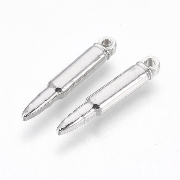 PandaHall 201 Stainless Steel Pendants, Knife, Stainless Steel Color, 23x3.5x3mm, Hole: 1.5mm 201 Stainless Steel Tool