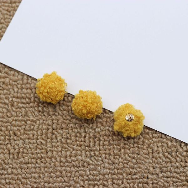 

PandaHall Fibre Pendants, with Golden Plated Alloy Finding, for DIY Jewelry, Earrings, Round, Yellow, 17~17.5x14.5mm, Hole: 1.5mm Fibre...