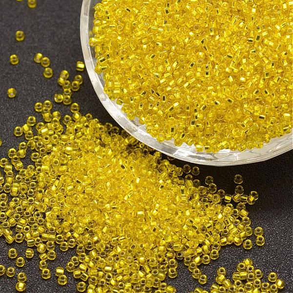 

PandaHall 8/0 Round Glass Seed Beads, Silver Lined Square Hole, Transparent Colours, Yellow, 2.8~3.2mm, Hole: 1.0mm, about 15000pcs/pound...