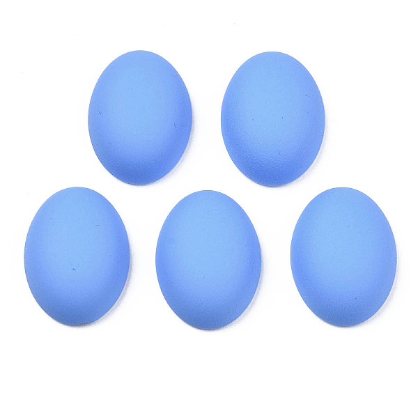 

PandaHall Opaque Spray Painted Acrylic Cabochonsl, Oval, Cornflower Blue, 17.5x12.5x5.5mm Acrylic Oval