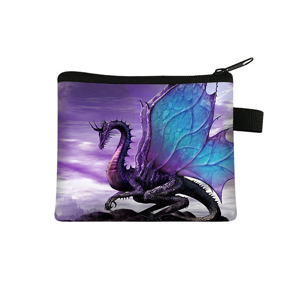 Dragon Pattern Polyester Wallets With Zipper