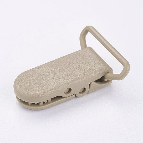 

PandaHall Eco-Friendly Plastic Baby Pacifier Holder Clip, Dark Khaki, 43x31x9mm Plastic Yellow