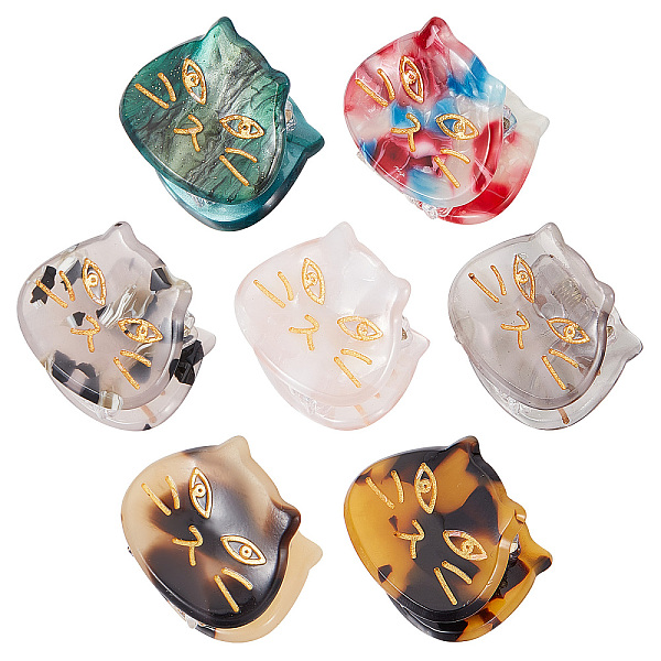 

PandaHall GORGECRAFT 7Pcs 7 Colors Cartoon Mini Cat Claw Hair Clips Small Cat Hair Clip Kitten Forehead Bangs Broken Hair Clip Side Clip Top..., Multicolor