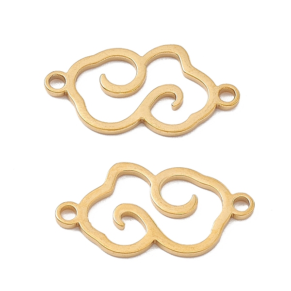 

PandaHall 304 Stainless Steel Connector Charms, Hollow Cloud Links, Golden, 19x10x1mm, Hole: 1.4mm 304 Stainless Steel Cloud