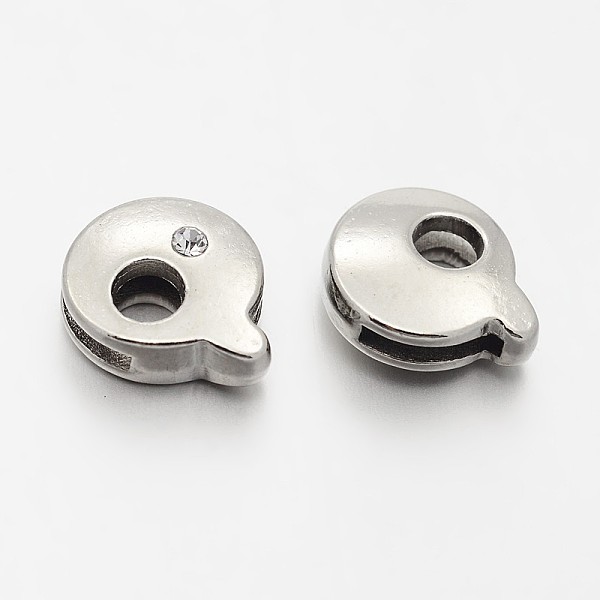 

PandaHall Letter Slider Beads for Watch Band Bracelet Making, Platinum Plated Alloy Crystal Rhinestone Slide Charms, Cadmium Free & Nickel..., Clear