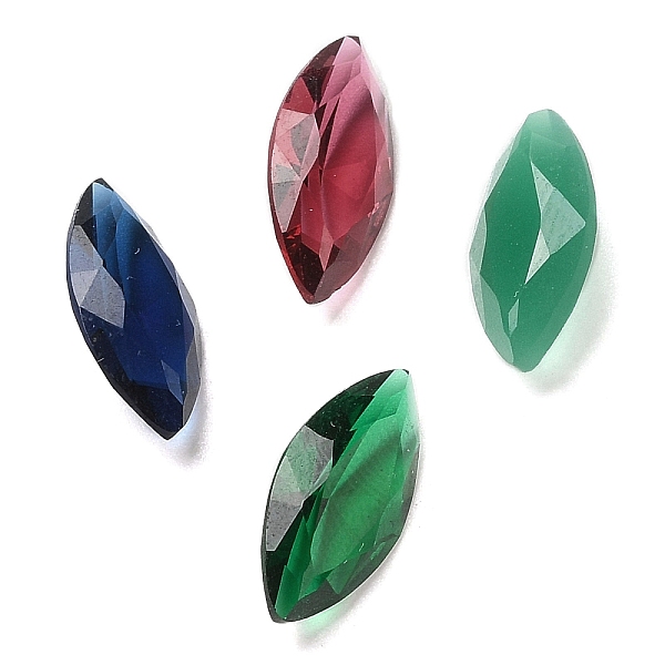 

PandaHall Pointed Back Glass Rhinestone Cabochons, Faceted, Horse Eye, Mixed Color, 14x7x4mm Glass Rhinestone Horse Eye Multicolor