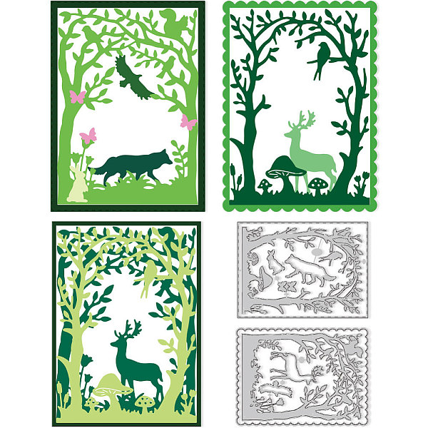 

PandaHall 2 Styles Animals Forest Cutting Dies Greeting Card Die Cut Carbon Steel Die Cuts Stencils Card Scrapbooking Embossingb Template...