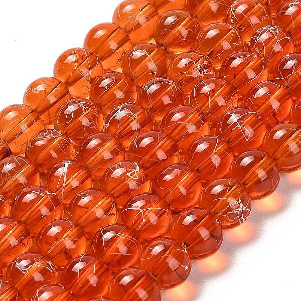 

PandaHall Drawbench Transparent Glass Beads Strands, Spray Painted, Round, Chocolate, 8mm, Hole: 1.3~1.6mm, 31.4 inch Glass Round Brown