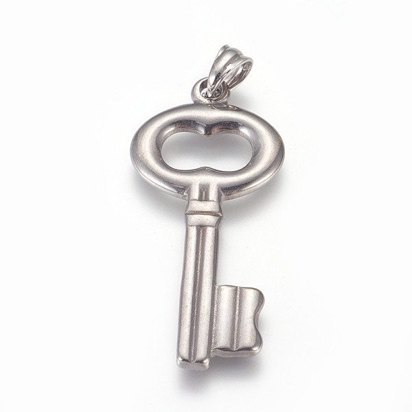 

PandaHall 304 Stainless Steel Big Pendants, Key, Stainless Steel Color, 49x23x3mm, Hole: 5x6.5mm 304 Stainless Steel Key