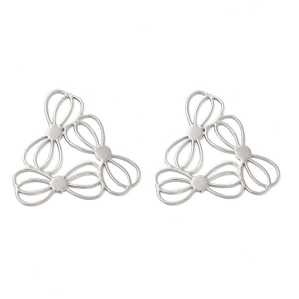 

PandaHall Rack Plating Brass Filigree Pendants, Long-Lasting Plated, Triple Bowknot Charms, Platinum, 15x16x0.3mm, Hole: 3x1mm Brass Bowknot