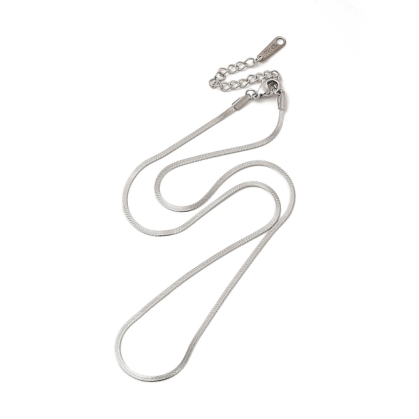 

PandaHall 304 Stainless Steel Herringbone Chain Necklace for Women, Stainless Steel Color, 16.42 inch(41.7cm) 304 Stainless Steel