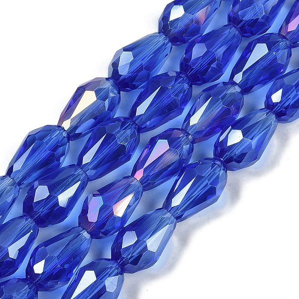 Transparentes perles de verre de galvanoplastie brins