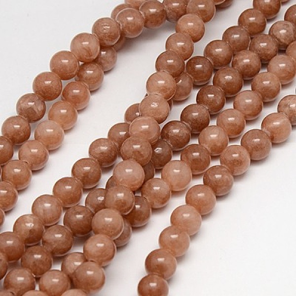 

PandaHall Natural Yellow Jade Beads Strands, Dyed, Round, Sienna, 6mm, Hole: 1mm, about 70pcs/strand, 15.75 inch Yellow Jade Round Brown