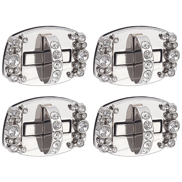 

PandaHall WADORN 4 Sets Purse Turn Lock Clasp, Bag Twist Lock Purse Closure Latches Alloy Handbag Twist Lock Fastener Rhinestone Bag Buckle...