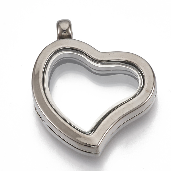 

PandaHall Alloy Magnetic Locket Pendants, with Glass, Heart, Gunmetal, 33x29x6.5mm, Hole: 3mm, Inner Measure: 16x20mm Alloy Heart