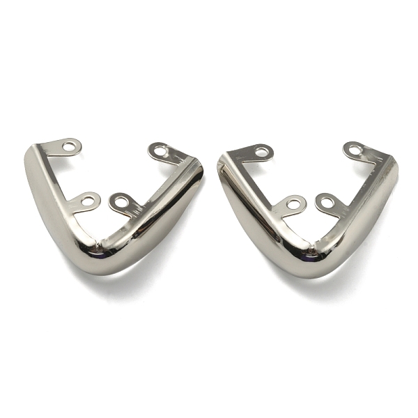 

PandaHall Iron Toe Cap Covers, Toe Protectors, for Pointed Toe High-Heeled Shoes, Platinum, 36x42.5x13.5mm, Hole: 2.5mm Iron