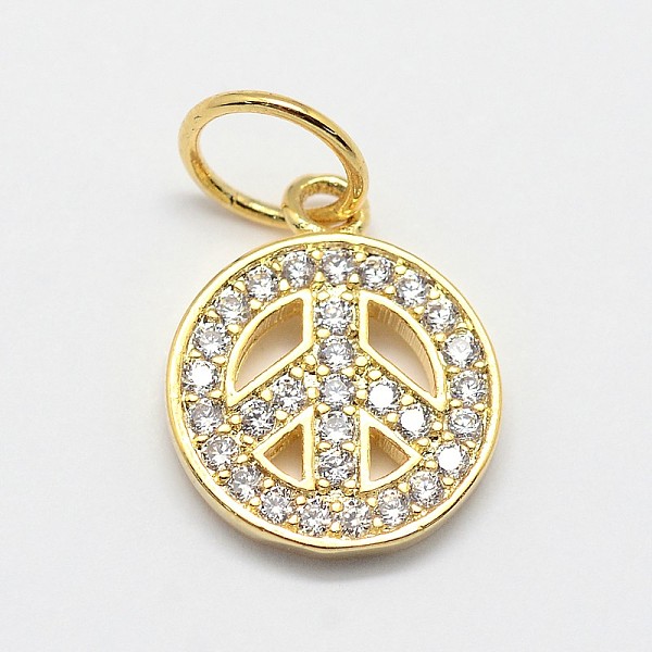 

PandaHall CZ Brass Micro Pave Cubic Zirconia Peace Sign Charms, Mixed Color, 13x11x2mm, Hole: 4.5mm Brass+Cubic Zirconia Peace Sign