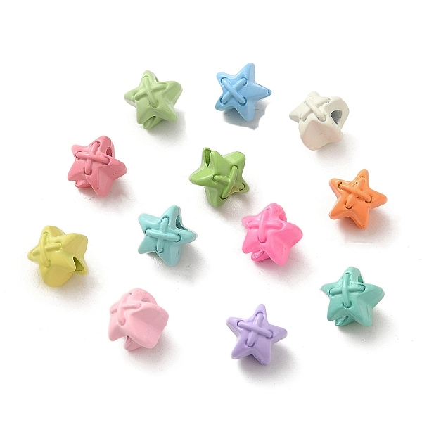 

PandaHall Spray Painted Alloy Bead, Star, Mixed Color, 7x8x2mm, Hole: 7.5mm Alloy Star Multicolor