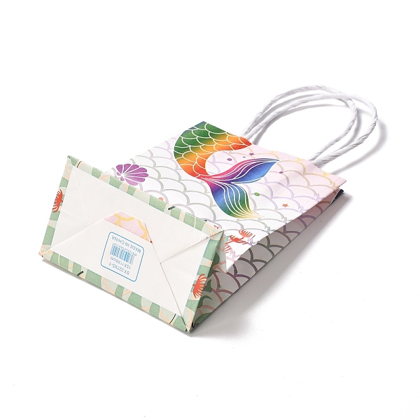 Прямоугольный складной креативный подарочный пакет из крафт-бумаги