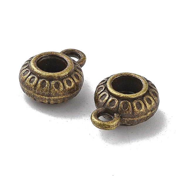 

PandaHall Tibetan Style Alloy Tube Bails, Loop Bails, Cadmium Free & Lead Free, Flat Round, Antique Bronze, 12x9x5mm, Hole: 1.4mm, Inner...
