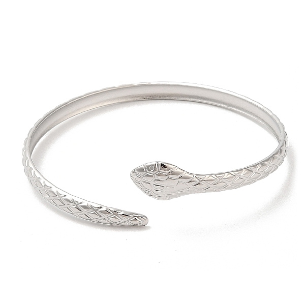 

PandaHall 304 Stainless Steel Bangles, Snake Cuff Bangles, Jewelry for Women, Stainless Steel Color, Inner Diameter: 2-1/4 inch(5.7cm) 304...